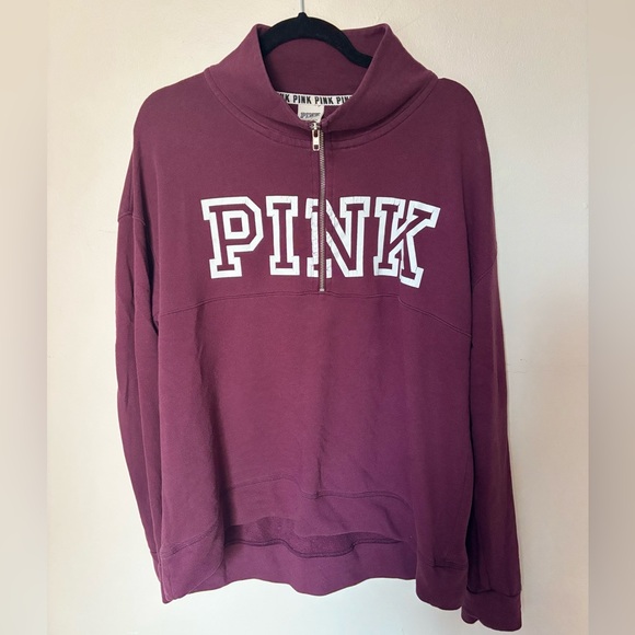 2 Victoria Secret PINK Quarter Zip Sweater - Picture 2 of 3